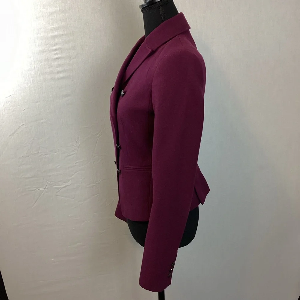 SOLD! Banana Republic Double Breasted Plum Wool Blend Military Jacket - Picture 4 of 13
